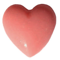 Mat resin hjerte, rosa, 15mm, 2 stk.